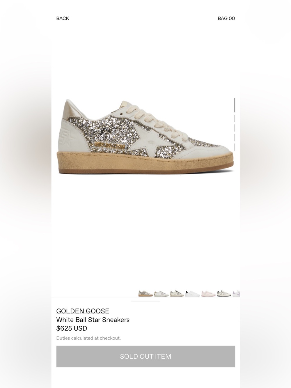 Golden Goose Women's Silver/Gold Glitter Star Sneakers - Picture 2 of 8